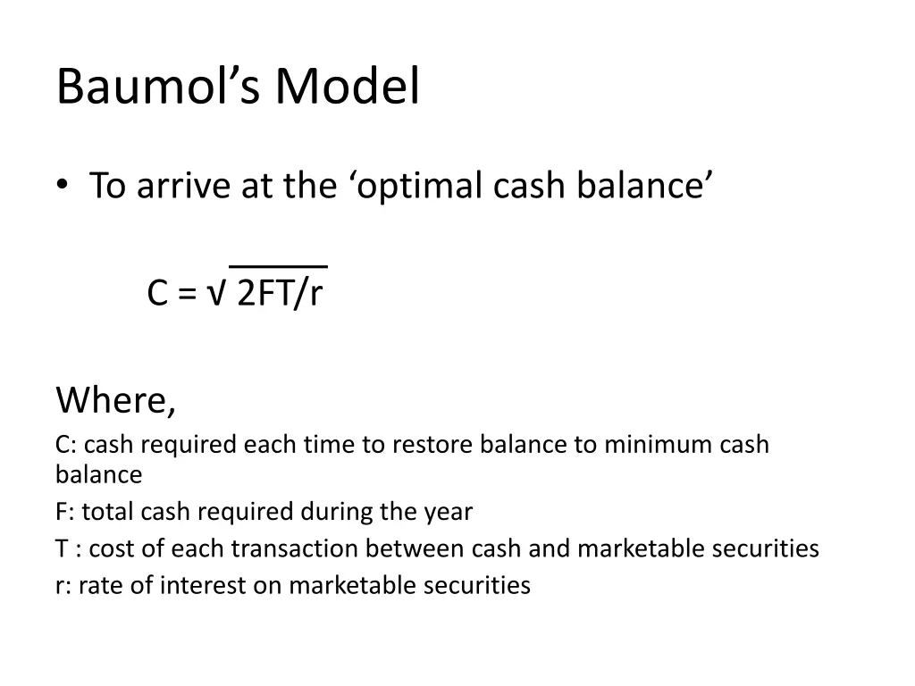 baumol s model 2