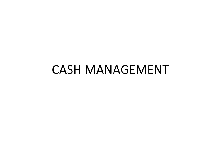 cash management