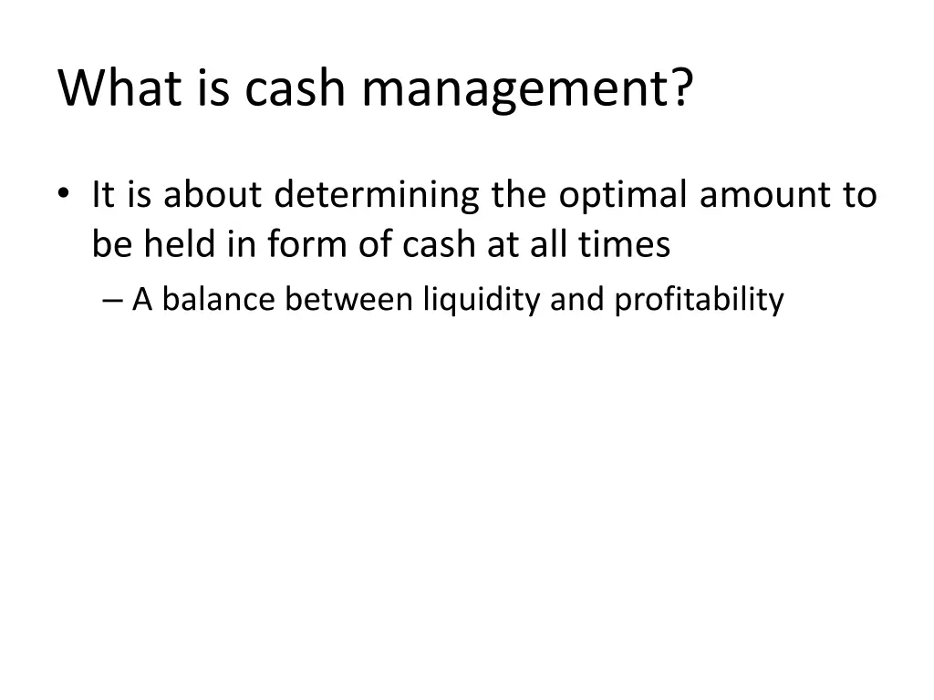 what is cash management