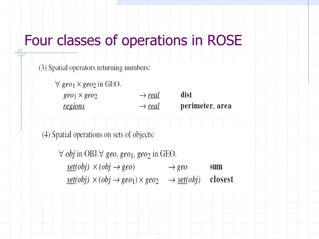 four classes of operations in rose 1