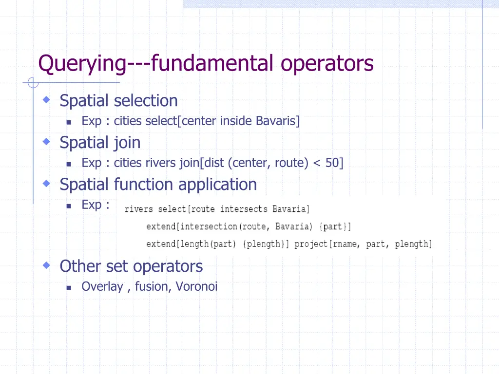 querying fundamental operators