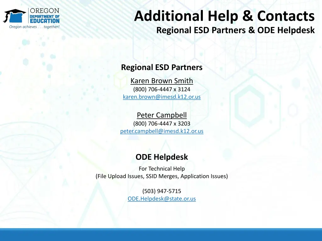 additional help contacts regional esd partners