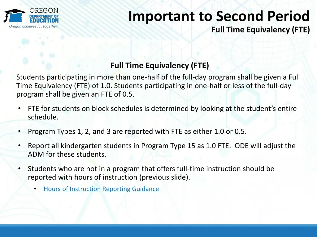 important to second period full time equivalency