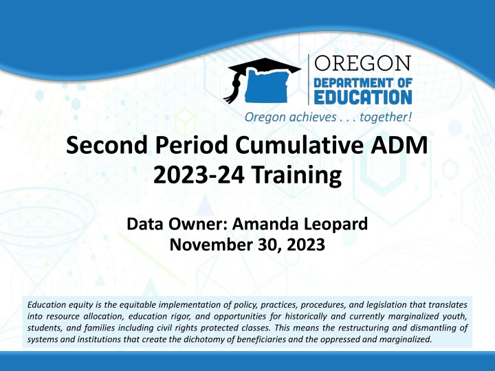 second period cumulative adm 2023 24 training