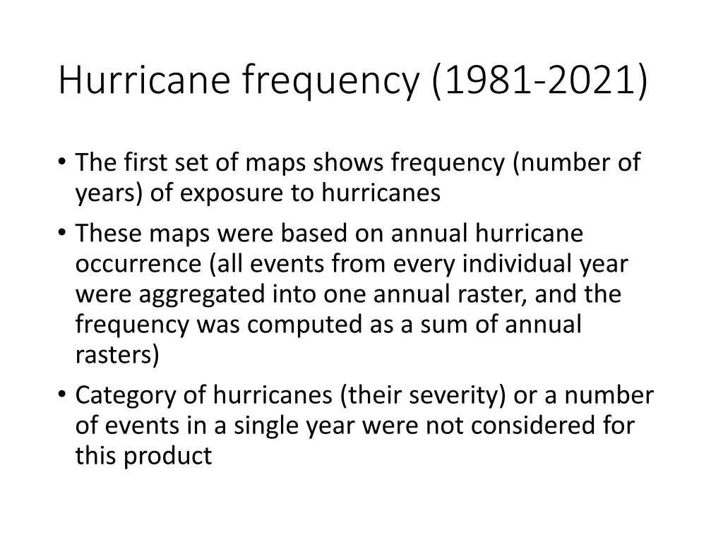 hurricane frequency 1981 2021