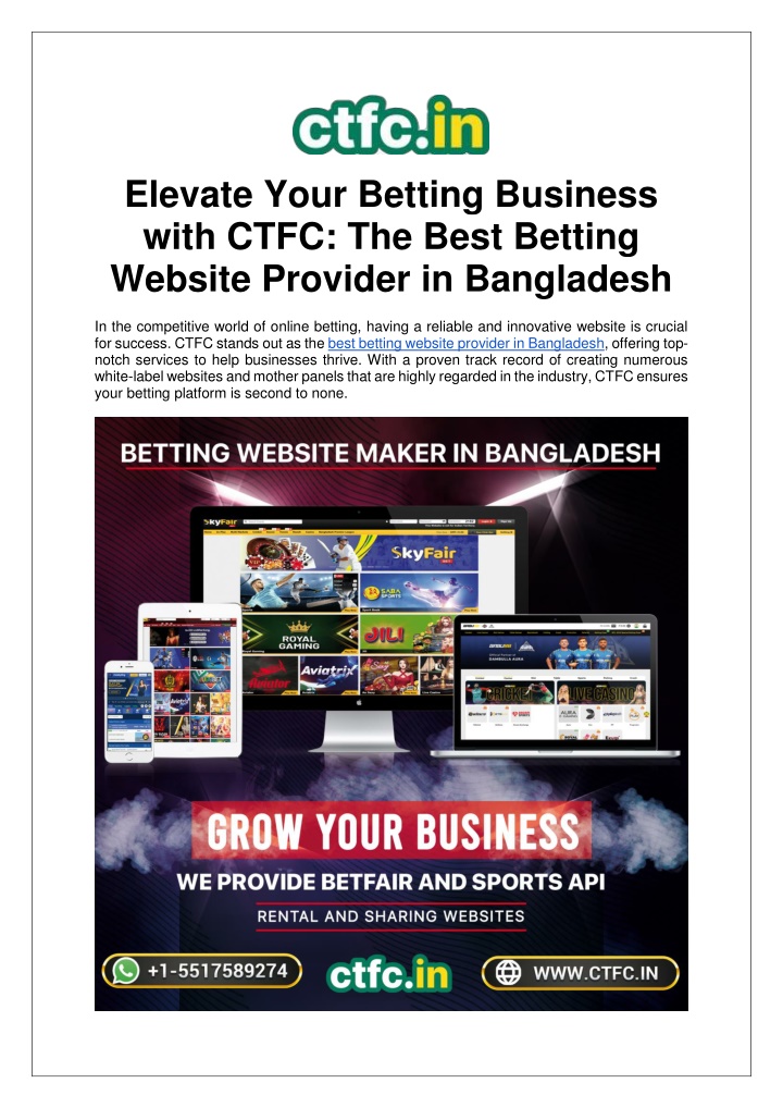 elevate your betting business with ctfc the best