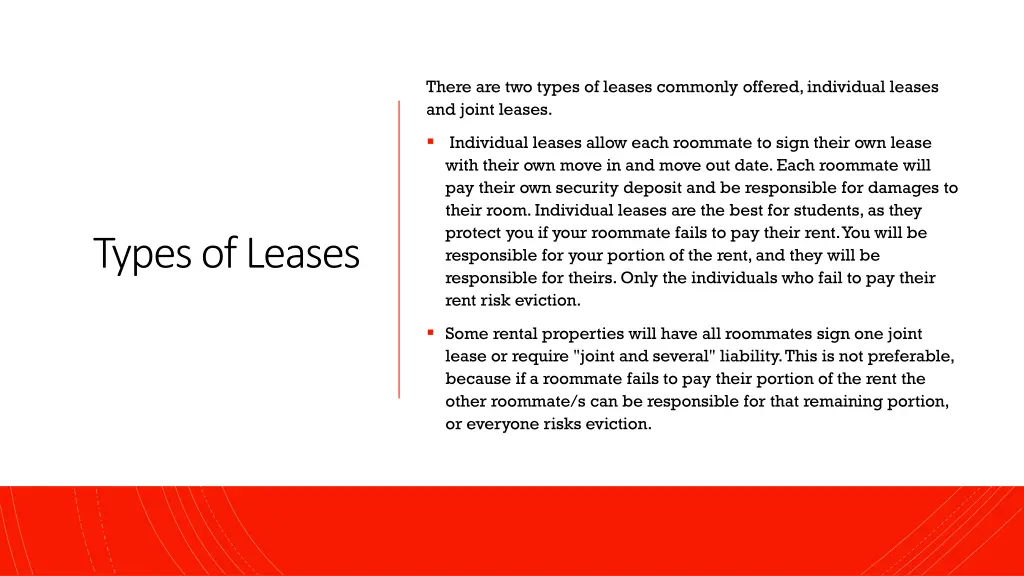 there are two types of leases commonly offered