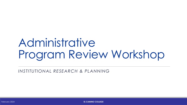 administrative program review workshop