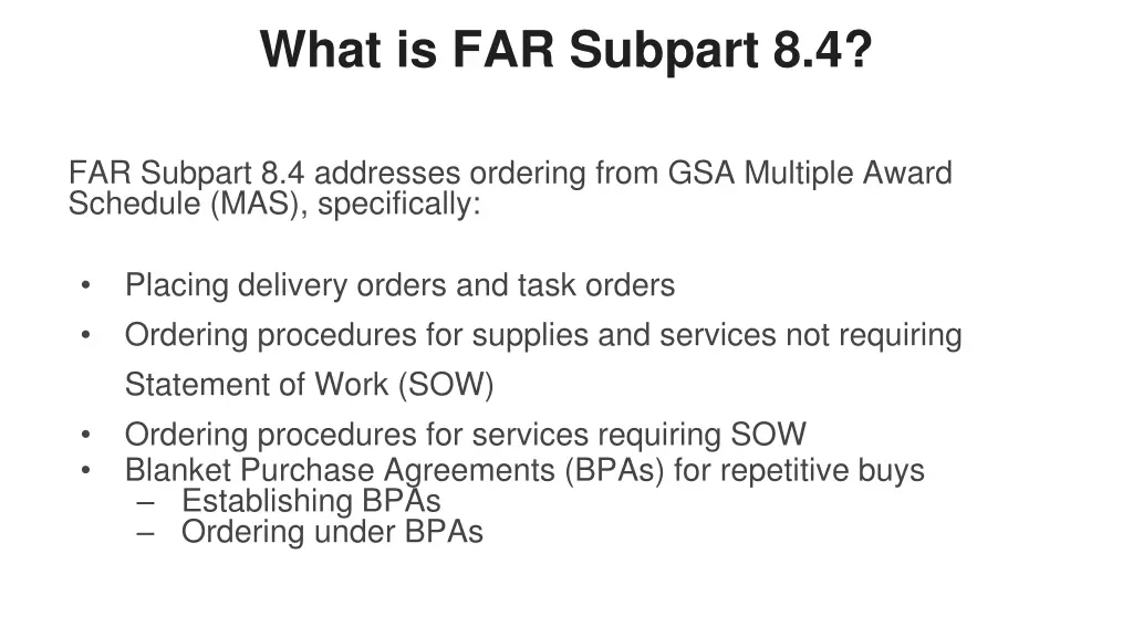 what is far subpart 8 4