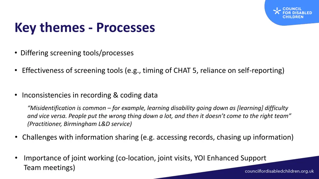 key themes processes