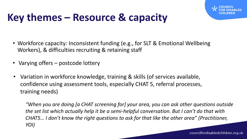 key themes resource capacity