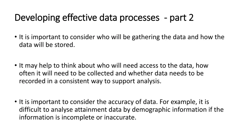 developing effective data processes developing 1