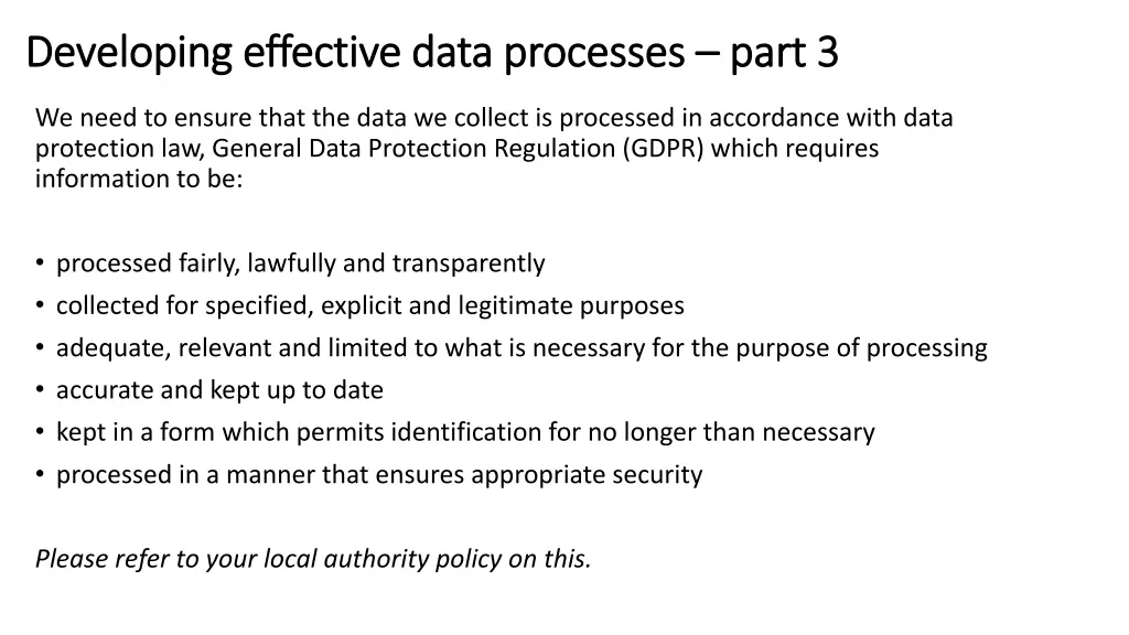 developing effective data processes developing 2