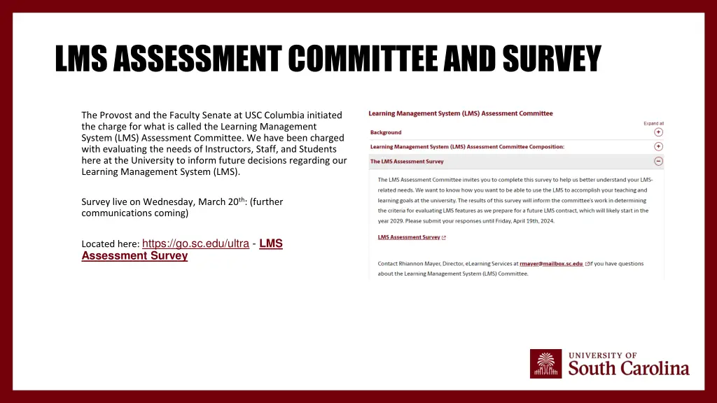 lms assessment committee and survey