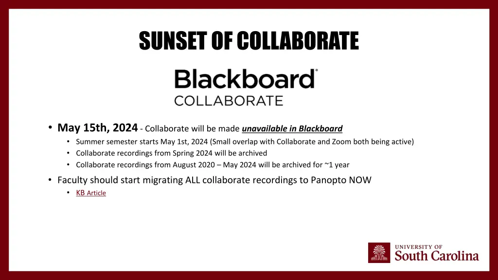 sunset of collaborate