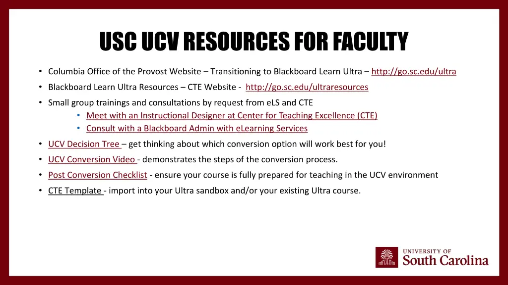 usc ucv resources for faculty