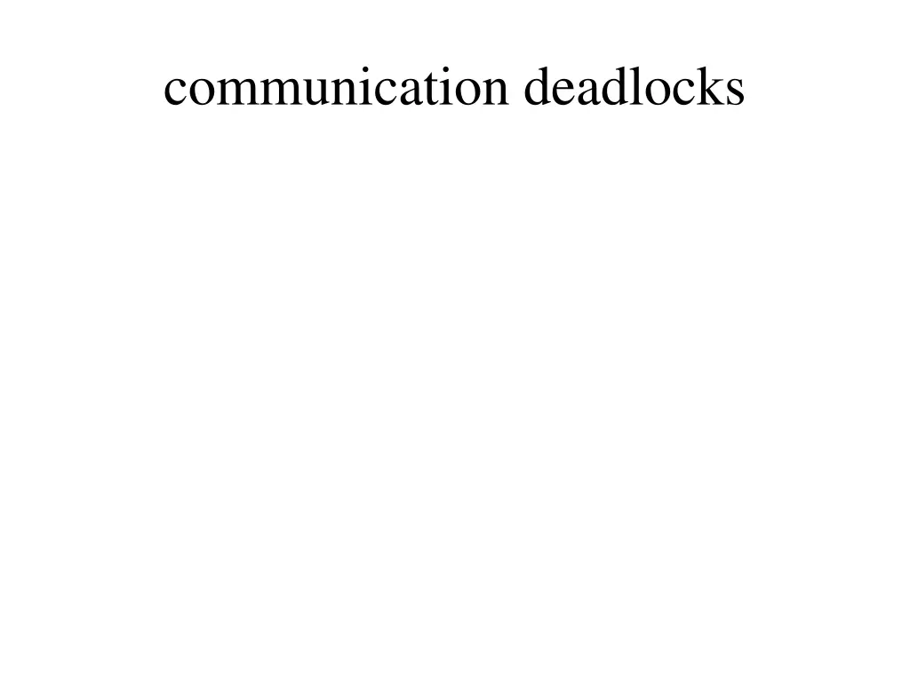 communication deadlocks