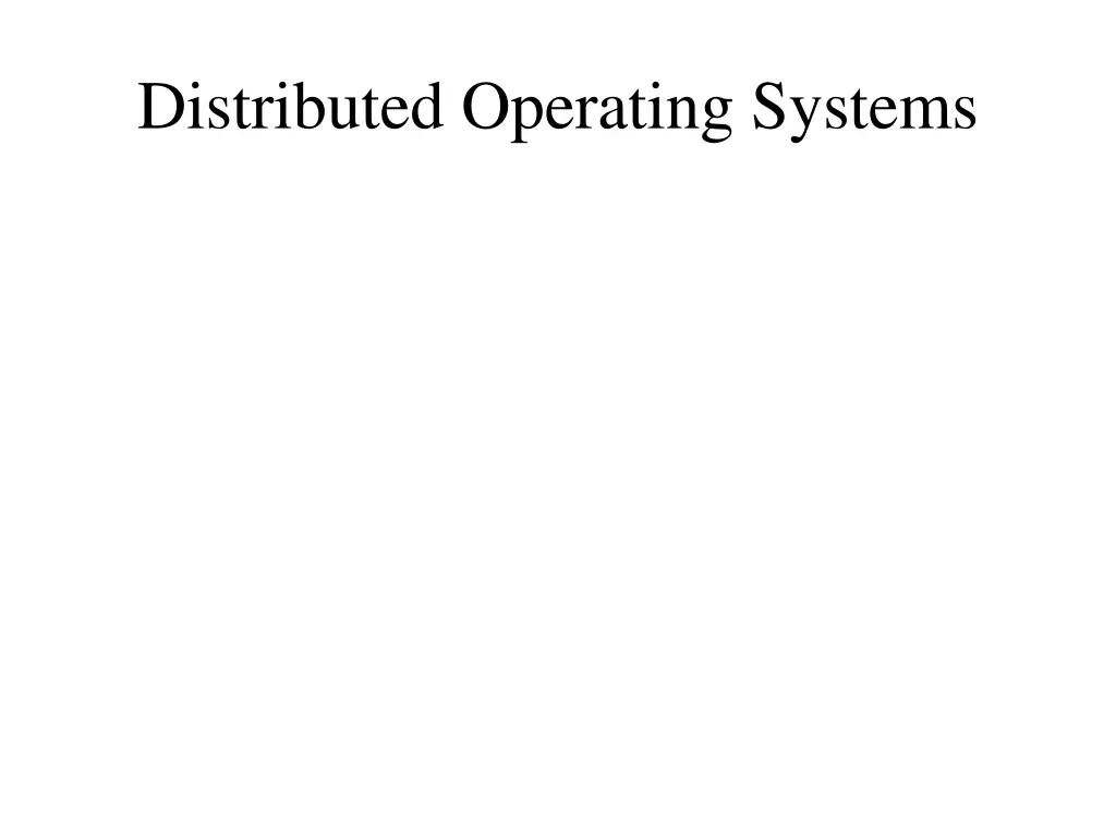 distributed operating systems