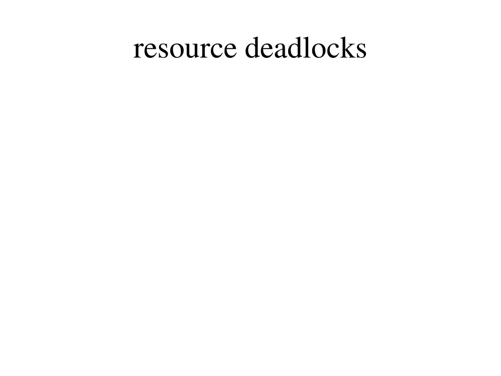 resource deadlocks