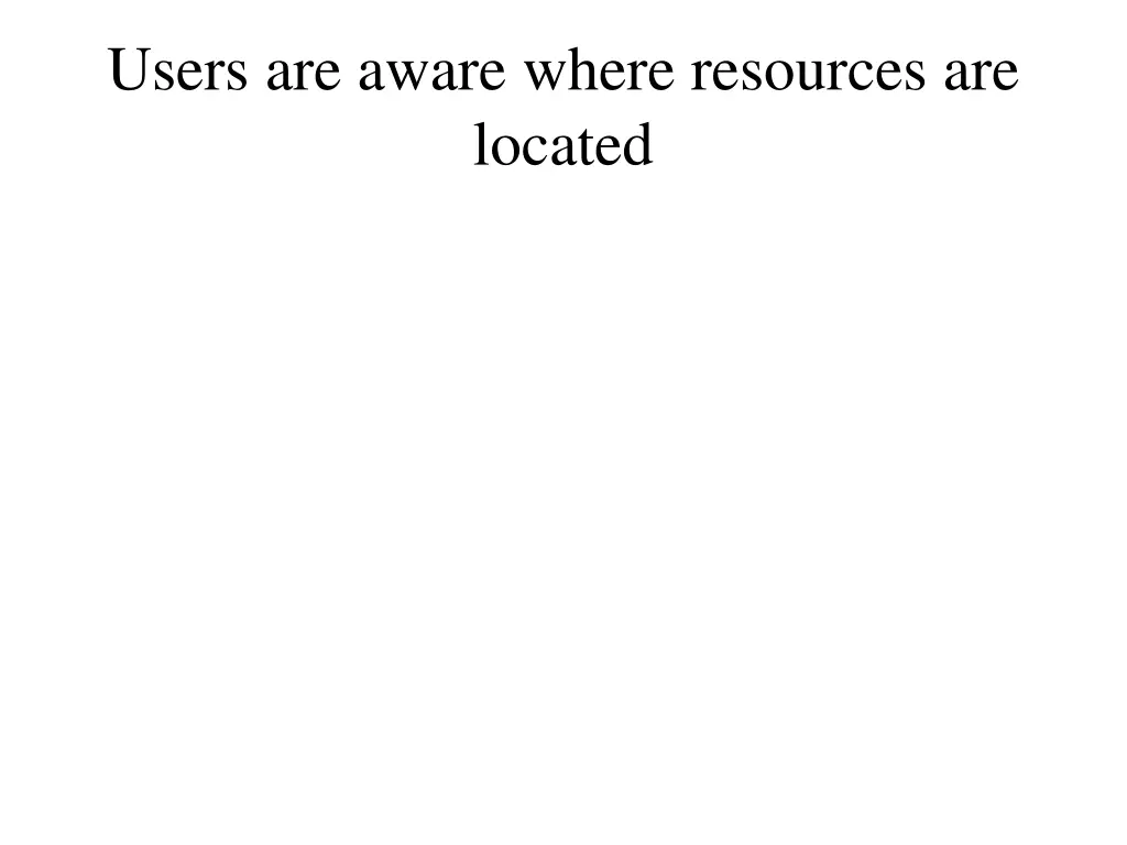 users are aware where resources are located