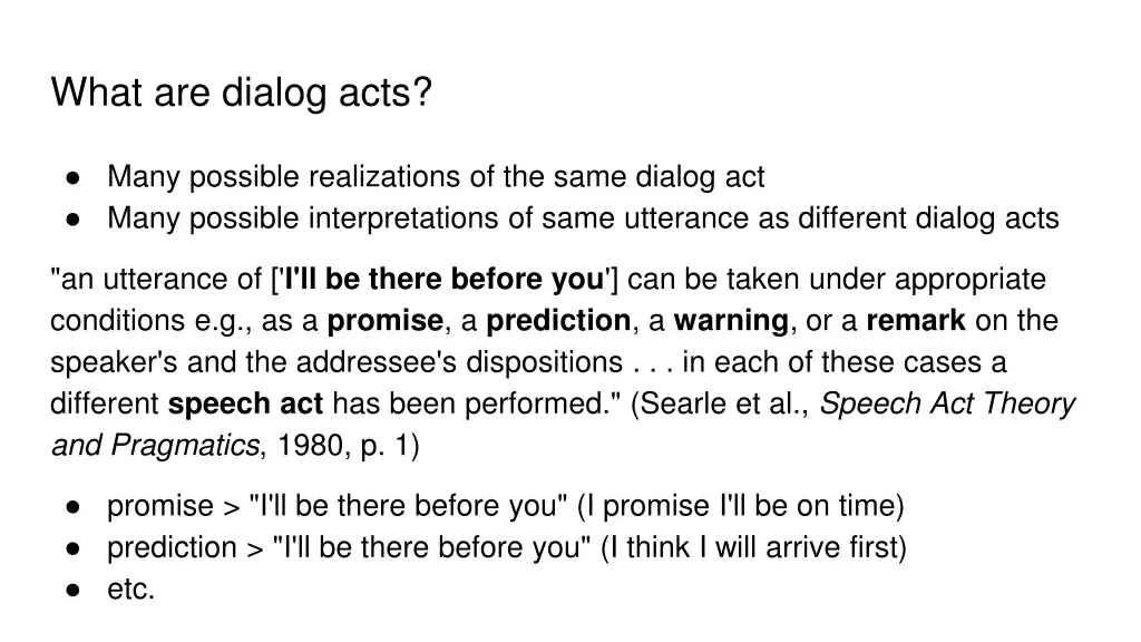 what are dialog acts 1