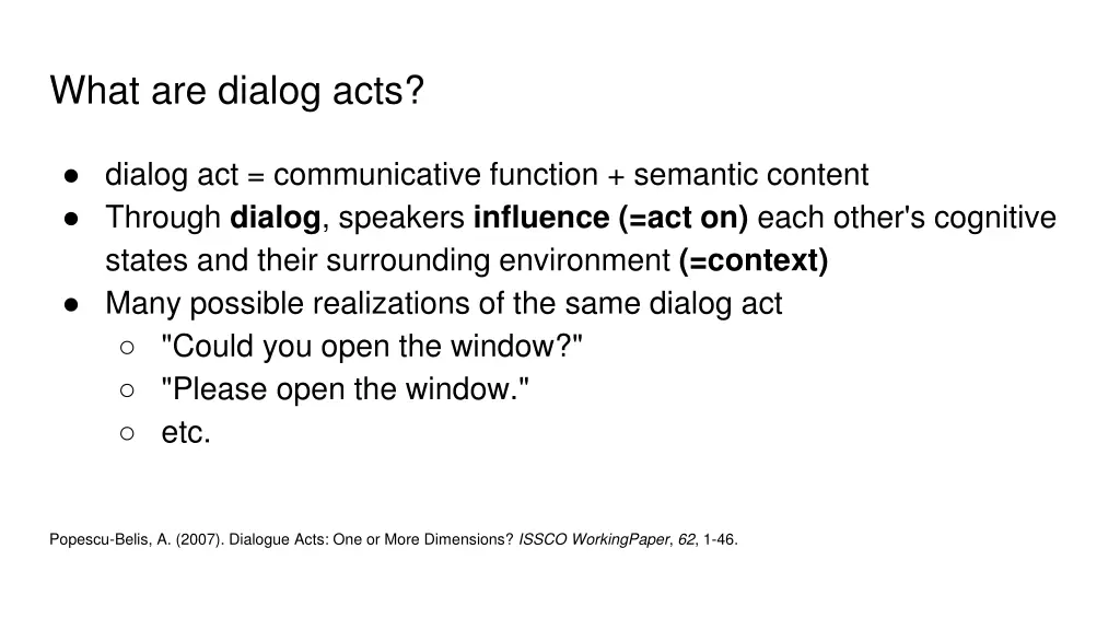 what are dialog acts