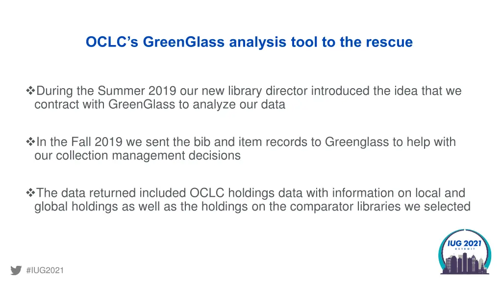 oclc s greenglass analysis tool to the rescue