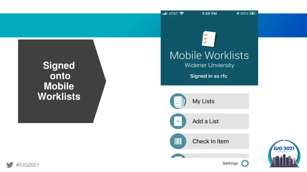 signed onto mobile worklists