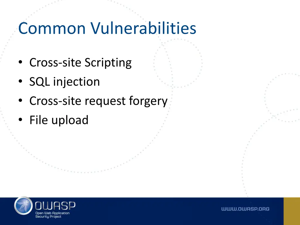 common vulnerabilities