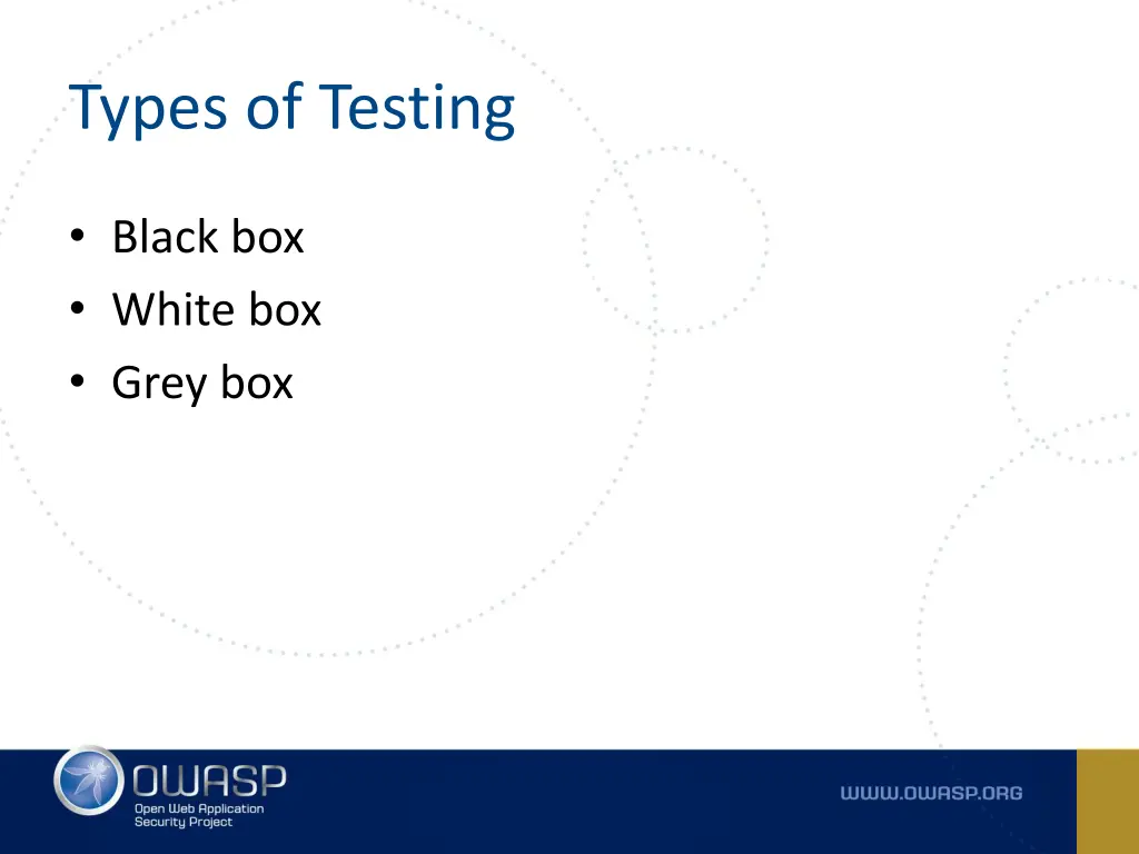 types of testing