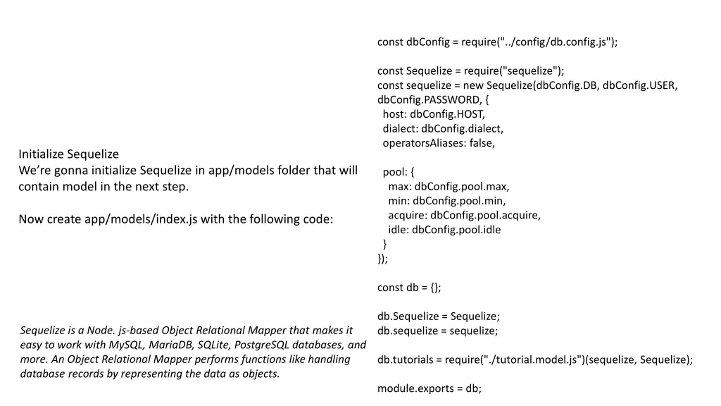 const dbconfig require config db config js