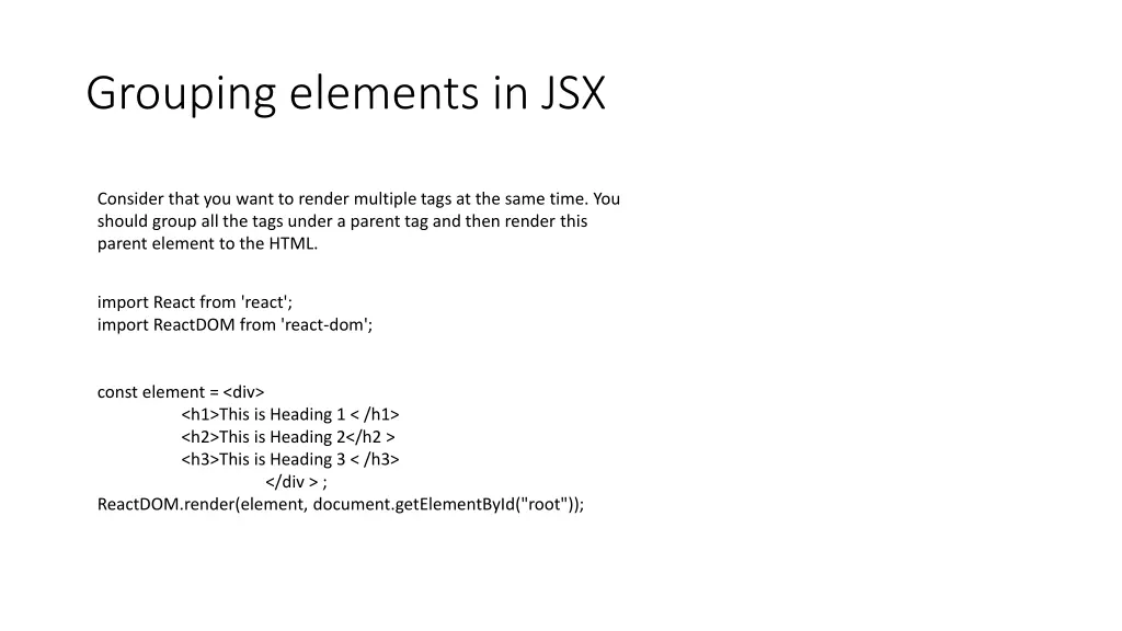 grouping elements in jsx