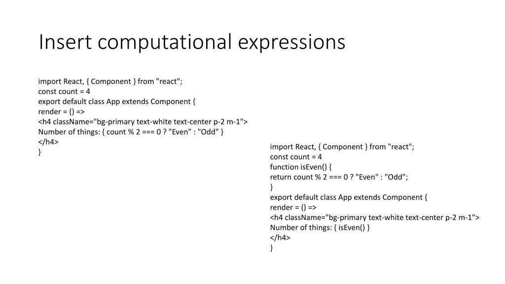 insert computational expressions