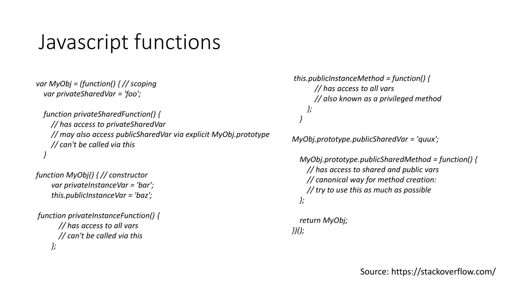 javascript functions