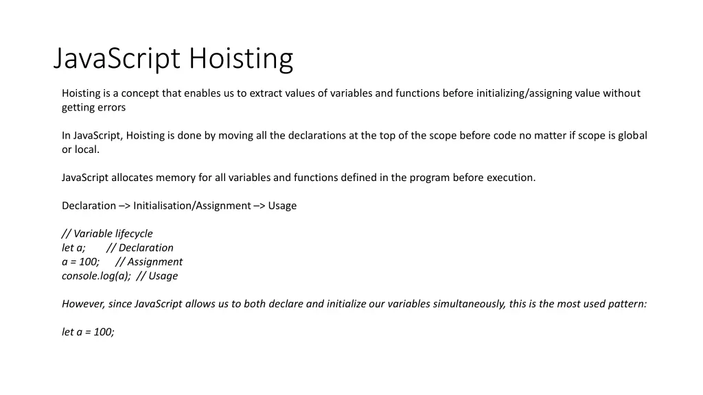 javascript hoisting