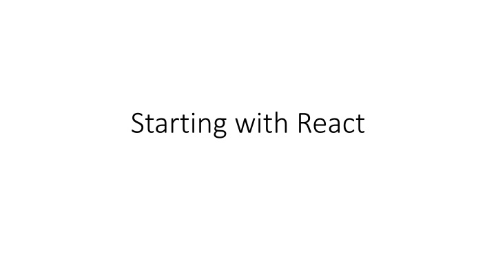 starting with react