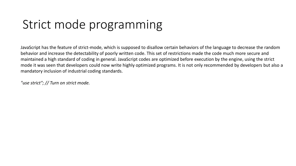 strict mode programming