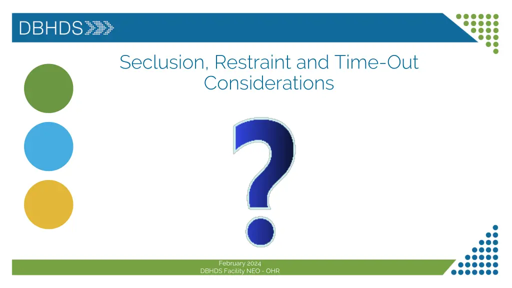 seclusion restraint and time out considerations