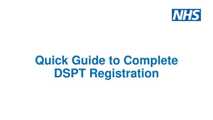 quick guide to complete dspt registration