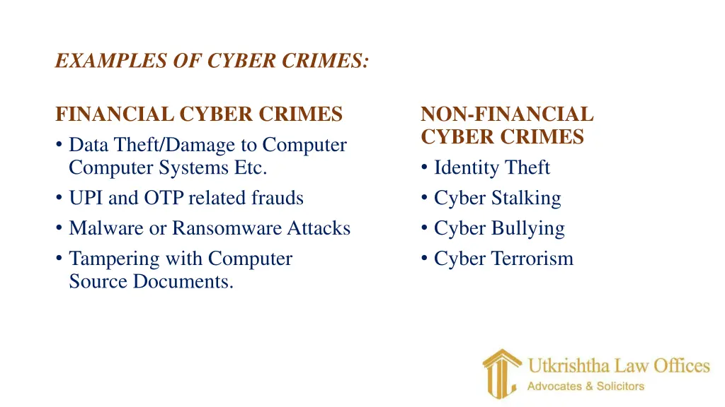 examples of cyber crimes