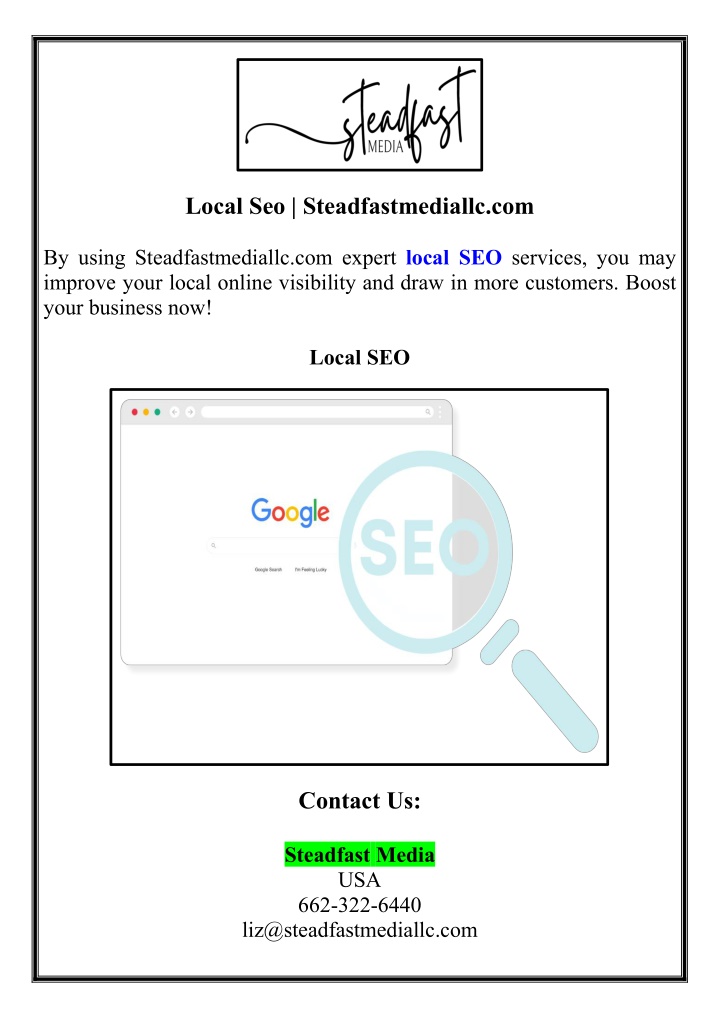 local seo steadfastmediallc com