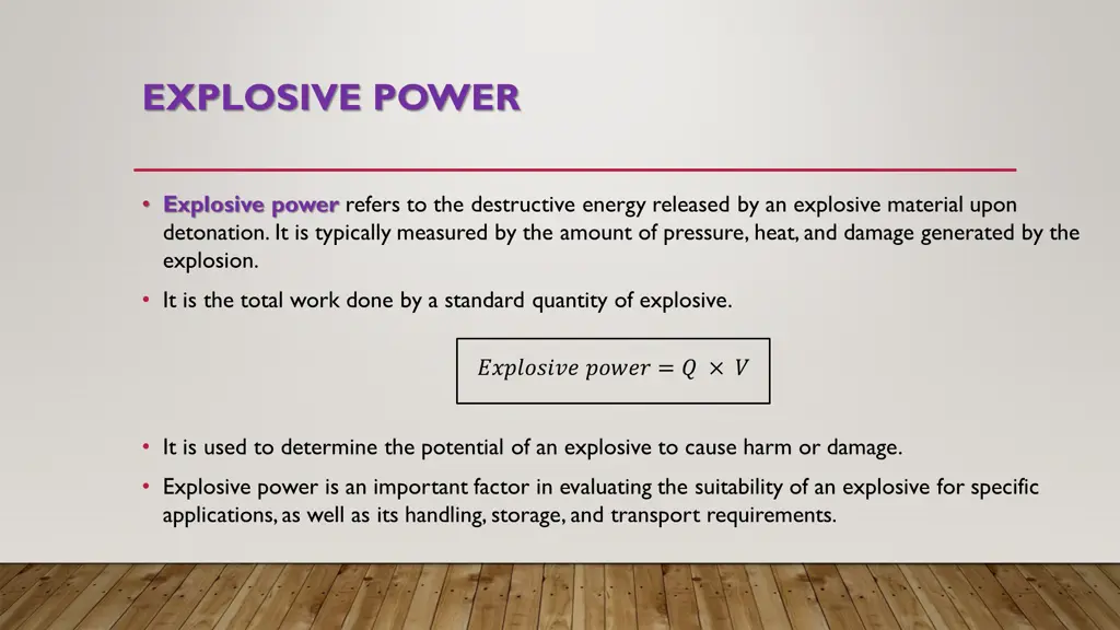 explosive power