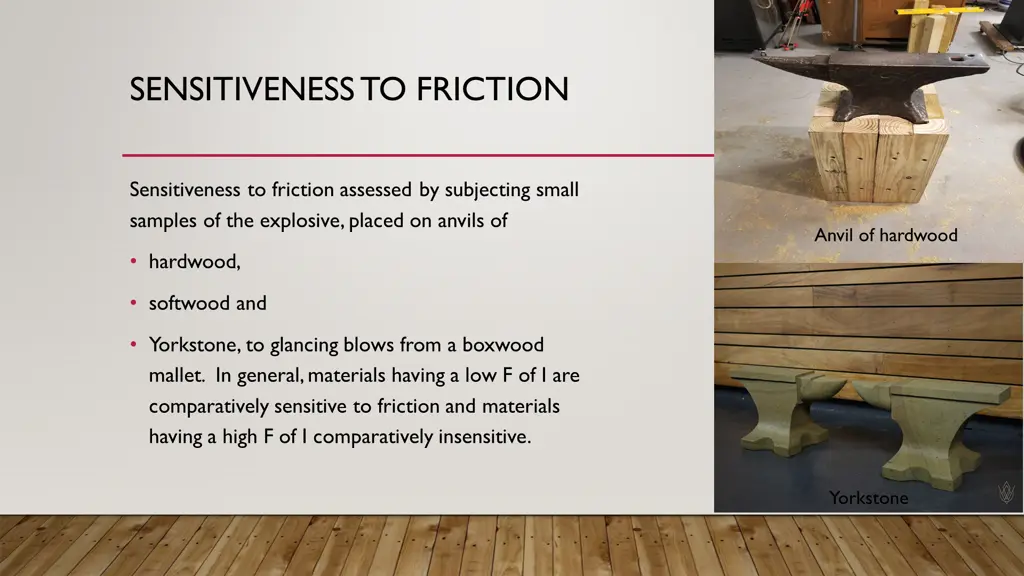 sensitiveness to friction