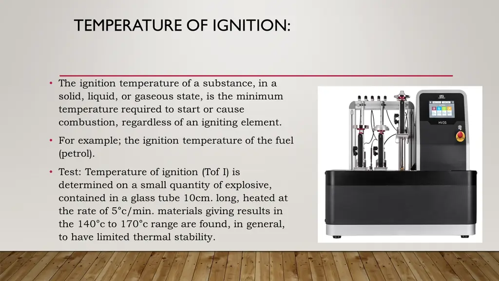 temperature of ignition