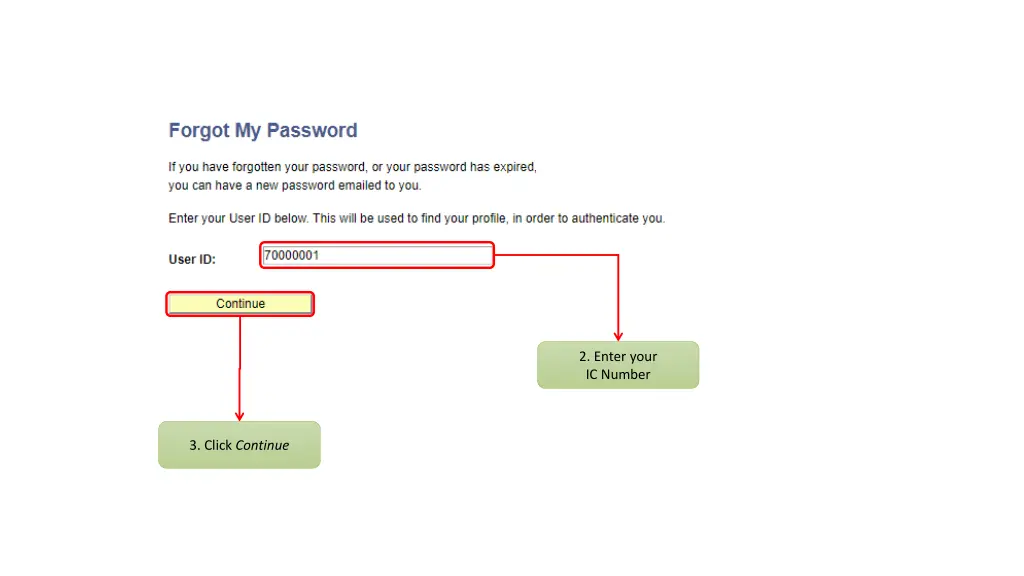 2 enter your ic number