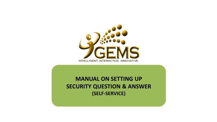 manual on setting up security question answer