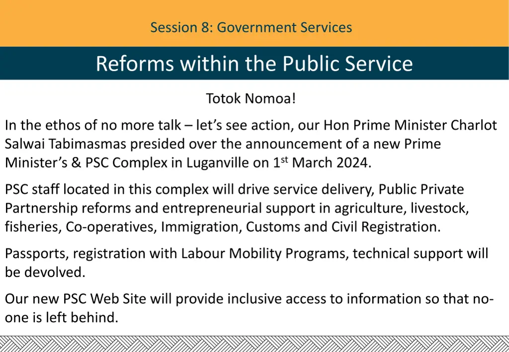 session 8 government services 6