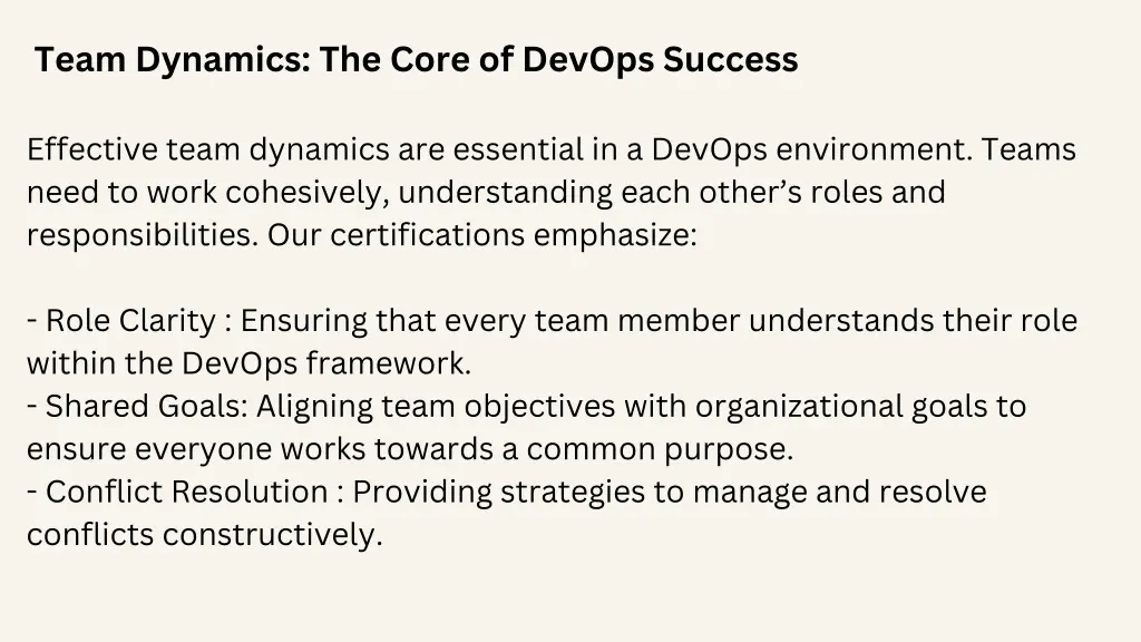 team dynamics the core of devops success