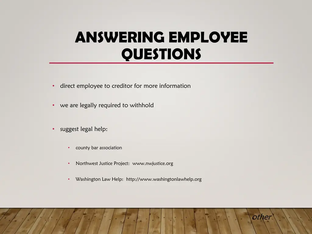 answering employee questions