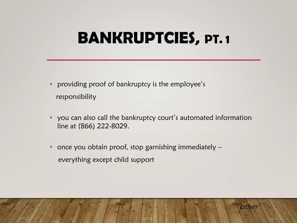 bankruptcies pt 1